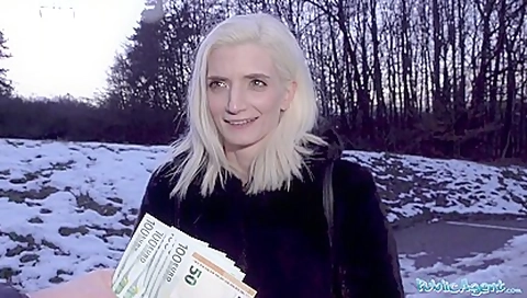 Public Agent Pretty skinny student 18+ receives facial